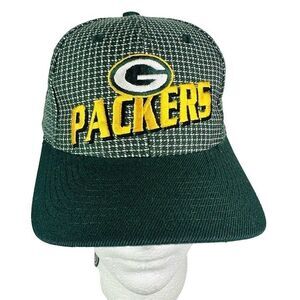 Vintage Unisex Adults NFL Pro Line Green Bay Packers Check Snapback Hat One Size